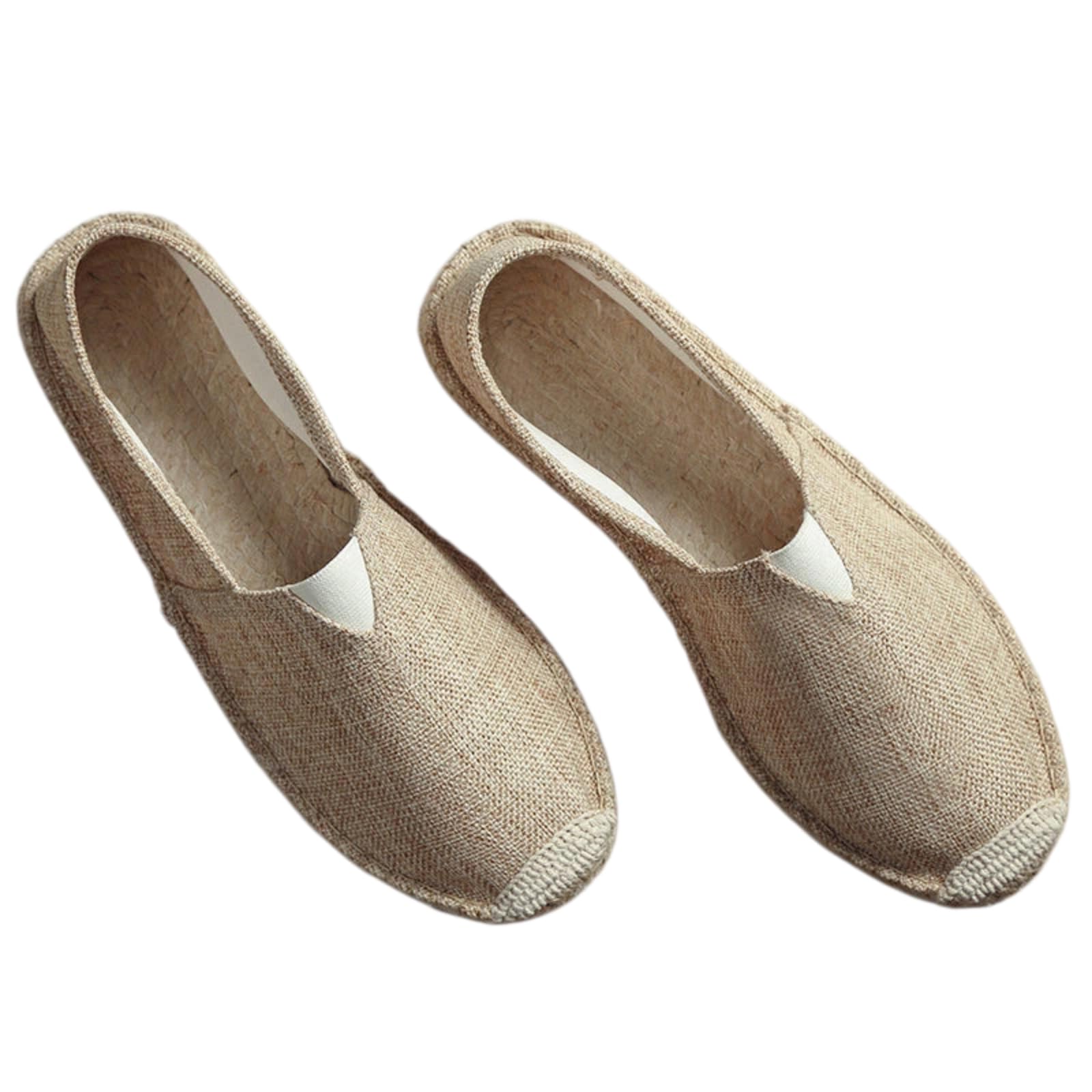 FISCHERSCHUHE LEINENSOHLEN Schlupfschuhe FÜR Herren Damen(Dunkelbraun,44)