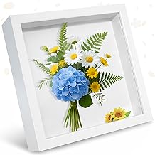 3D Picture Frame 20 x 20 cm Deep 3D Object Frame Wood up to 3 cm 3D Frame for Objects, Flowers, Wedding Bouquet or Memorabilia