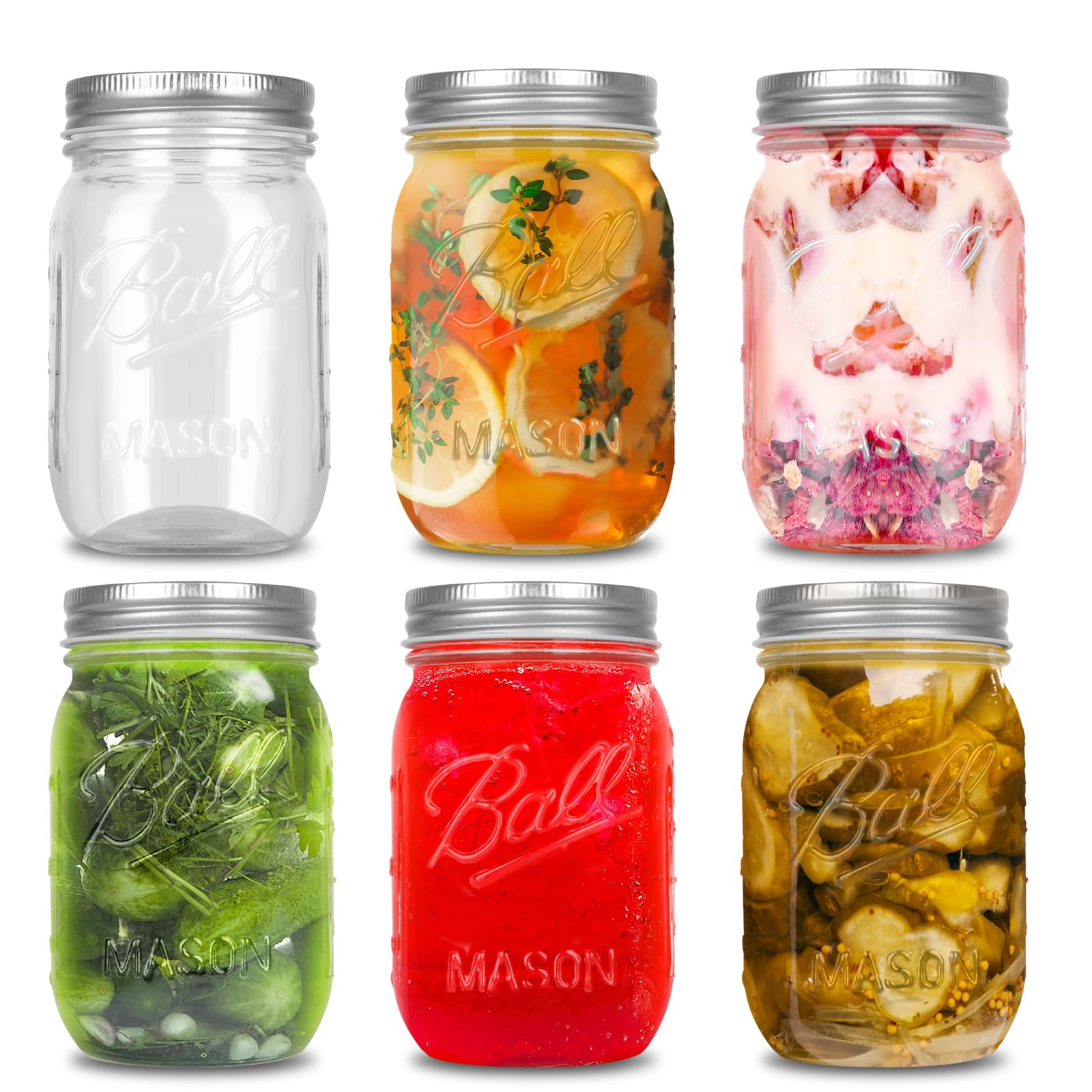 6 Einmachgläser 500 Ml – Mit Schraubdeckel, Spülmaschinenfest – Für Marmelade, Fermentation