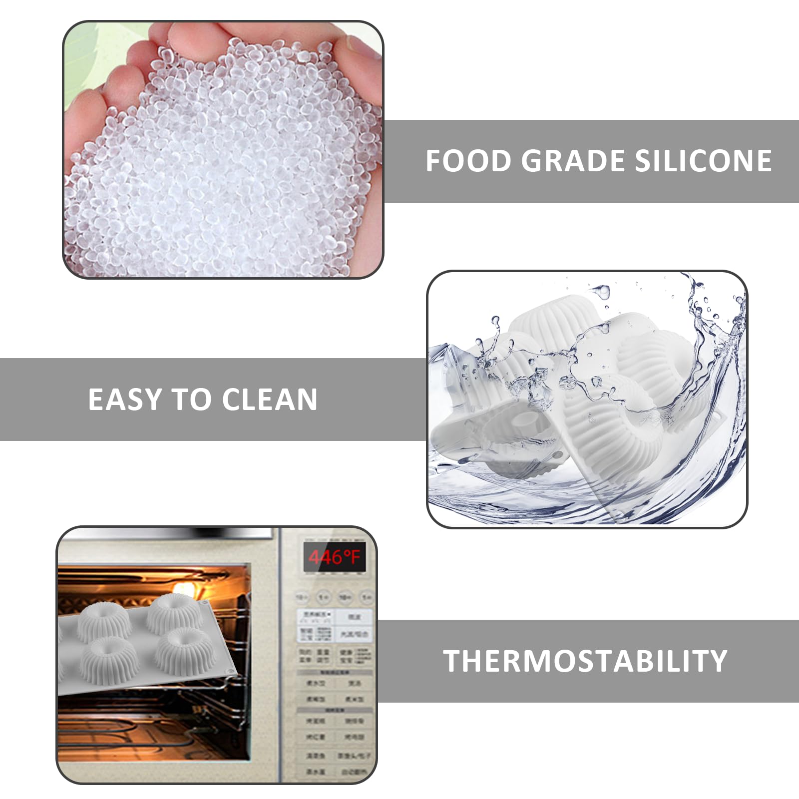 Molde para rosquillas, 2 moldes de silicona para donas, molde para hornear bagel, bandeja para magdalenas, molde para magdalenas, herramienta de bricolaje para panadero, apto para horno y 5