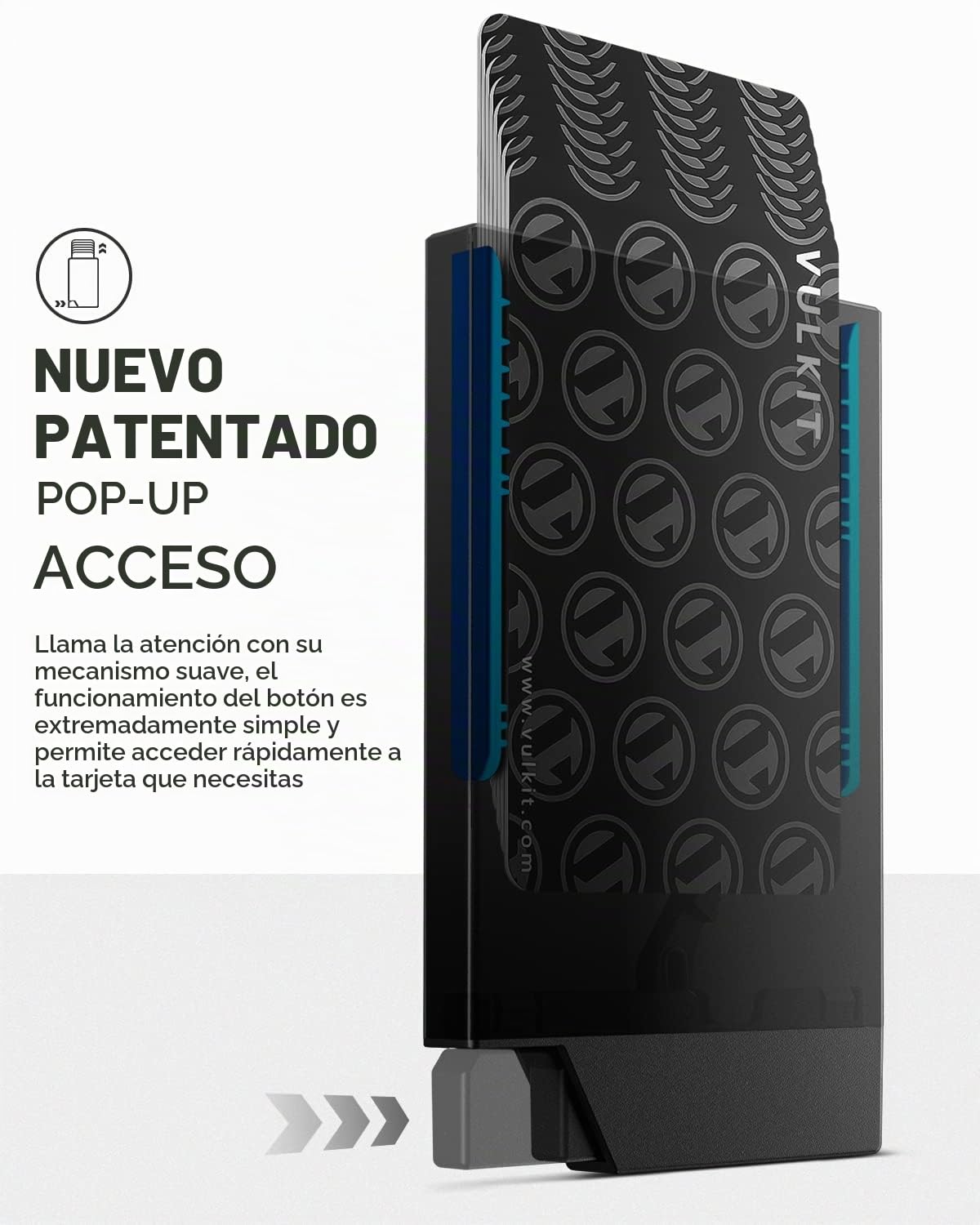 VULKIT Tarjetero Hombre o Mujer Metalico Tarjeteros Pequeño RFID Bloqueo Porta Tarjetas Minimalista Carteras para Hombre Slim Funda Tarjeta Credito Rigido para 6-8 Tarjetas, Negro