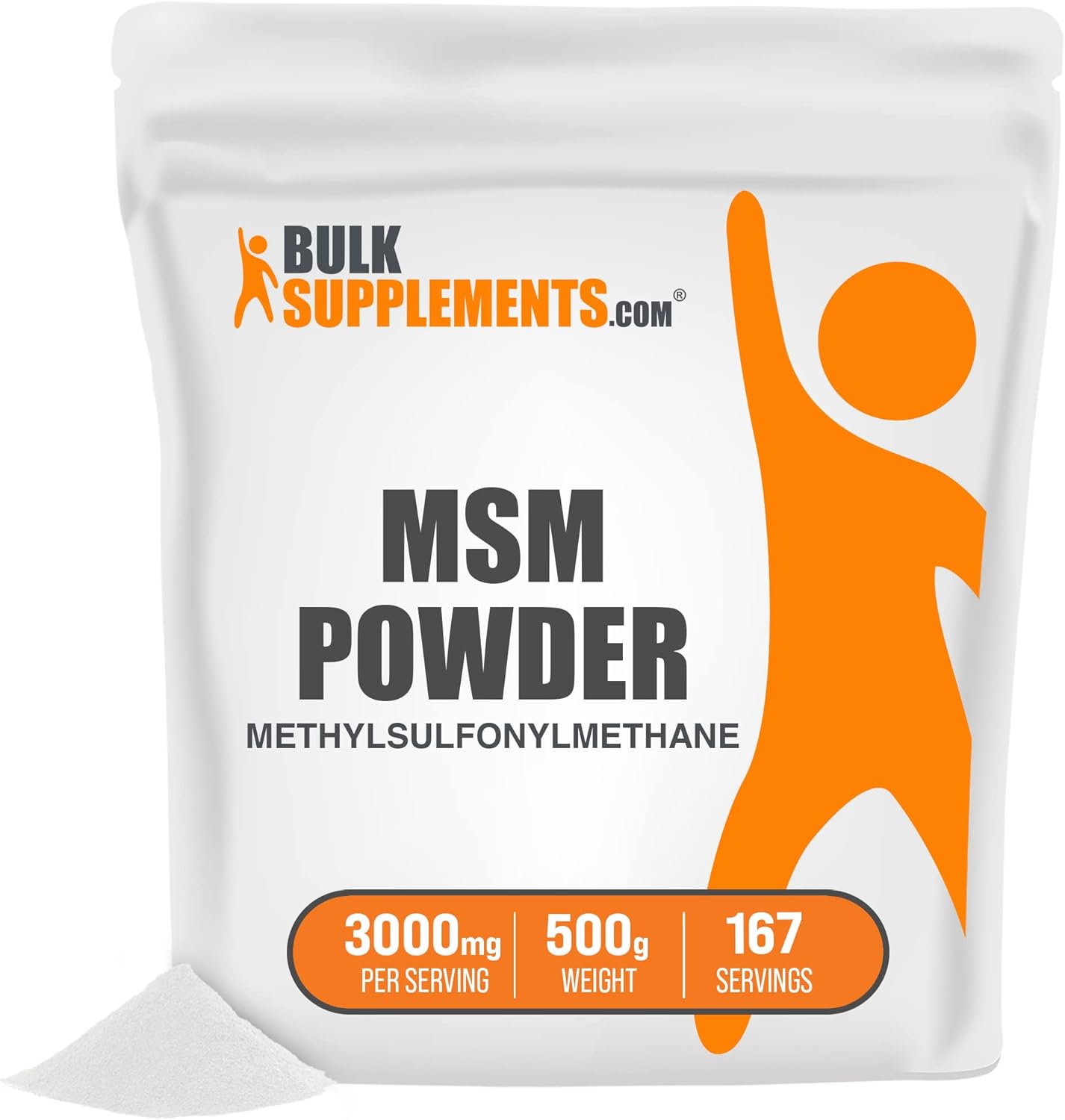 BULKSUPPLEMENTS MSM Powder - Methylsulfonylmethane - MSM Supplement, MSM Crystals Powder - 3000mg of MSM Pure Powder per Serving, Unflavored & Gluten Free (1 Kilogram - 2.2 lbs) : Health & Household