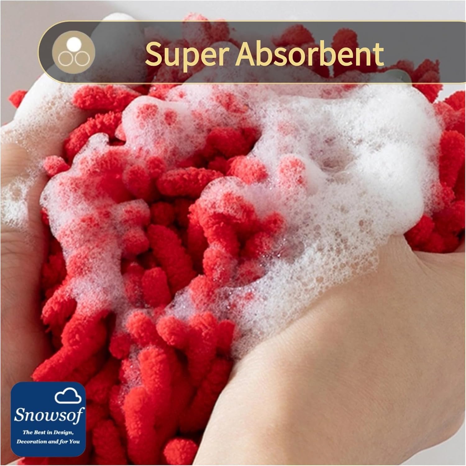 Fuzzy Hand Towels, Hanging Bathroom Super Fluffy Chenille Microfiber Towels, High Absorbent to Dry Your Hand Instantly (Mix,4pcs)