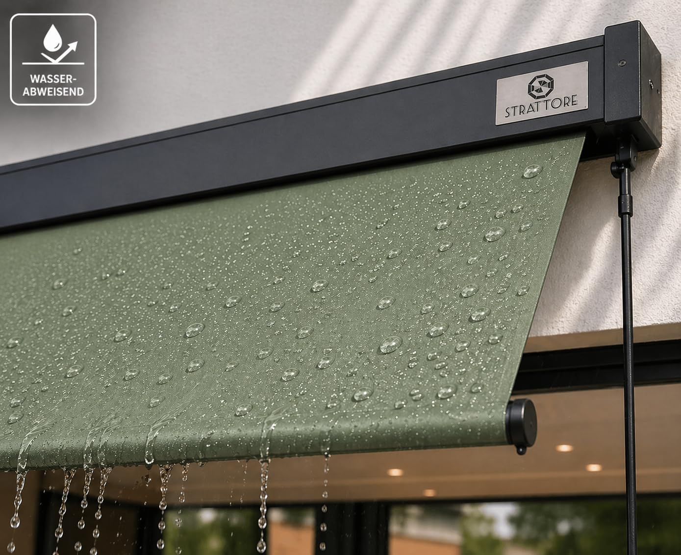 Ausziehbare Senkrechtmarkise Vertikalmarkise 160 x 250 cm - Markise mit Kurbel für Terrasse und Balkon Schutz vor Sonne Wind - Beschattung Sichtschutz Windschutz Wasserdicht - Matcha Grün