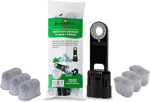 Water Filter for Keurig 1.0 Coffee makers. Starter Kit: 6 filters & 1 Filter Holder. Replacement Water Filter Cartridges Kit Compatible with Classic Brewers
