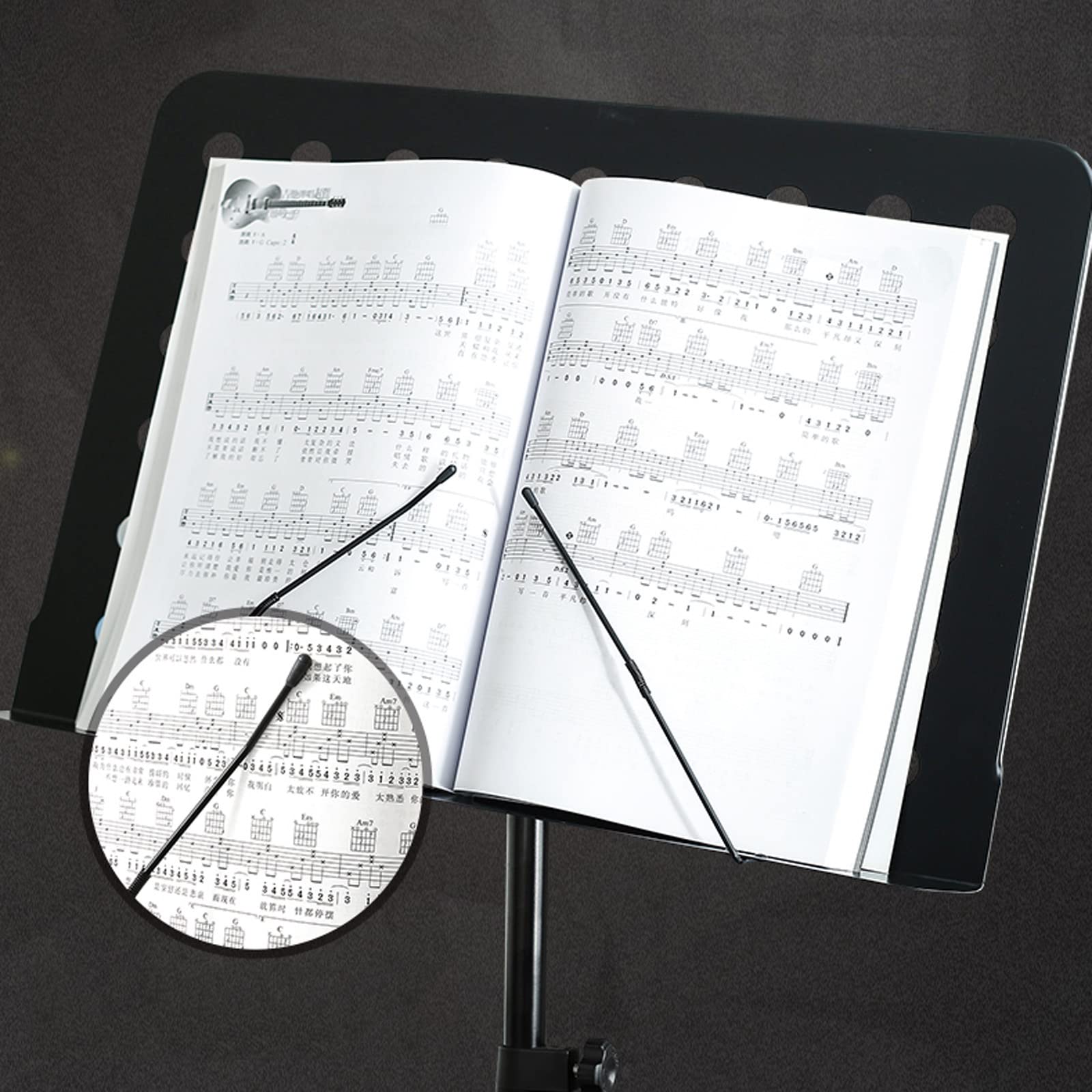 HJXGQJM Atril for Partitura Plegable Portátil Musica Metalico Soporte De Ajustables, Atril Musica for Partitura Plegable con Bolsa De Transporte, for Violinistas De Guitarra De Violín,Negro