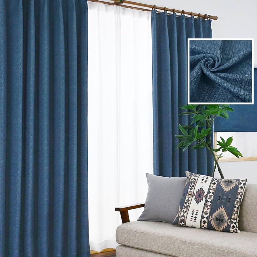 インディゴ調オーダーカーテン[美品]