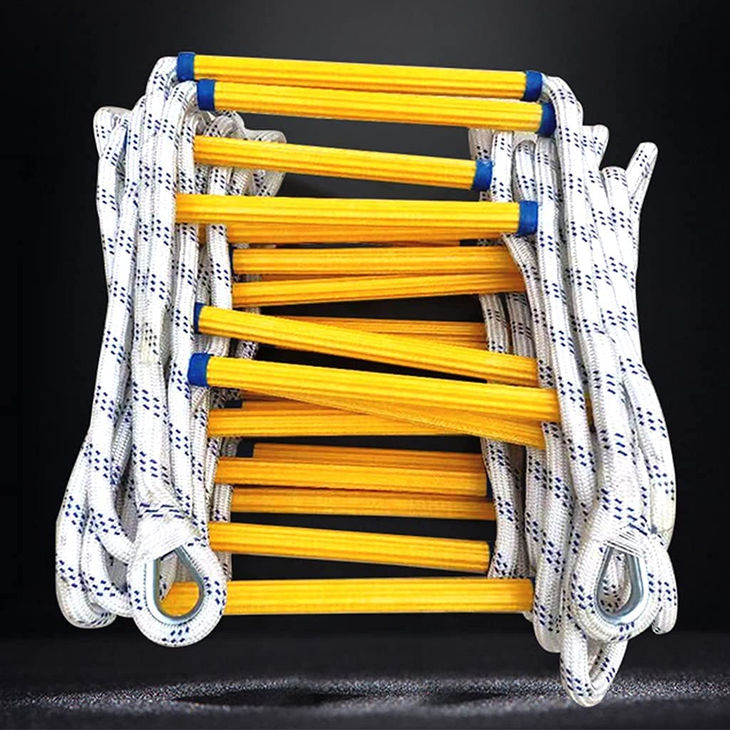 Escalera de cuerda antideslizante de emergencia de poliéster resistente al desgaste para mayor seguridad, duradera y portátil, ideal para situaciones de emergencia