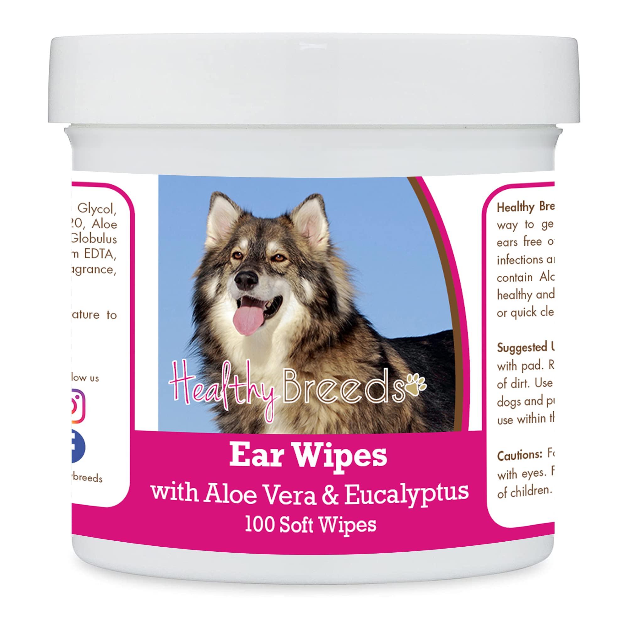 Healthy Breeds Utonagan Ear Cleaning Wipes with Aloe &amp; Eucalyptus for Dogs 100 Count
