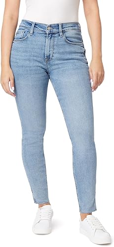 kensie Jeans de tiro alto con dobladillo sin rematar, entrepierna de 28 pulgadas, tallas 0-16