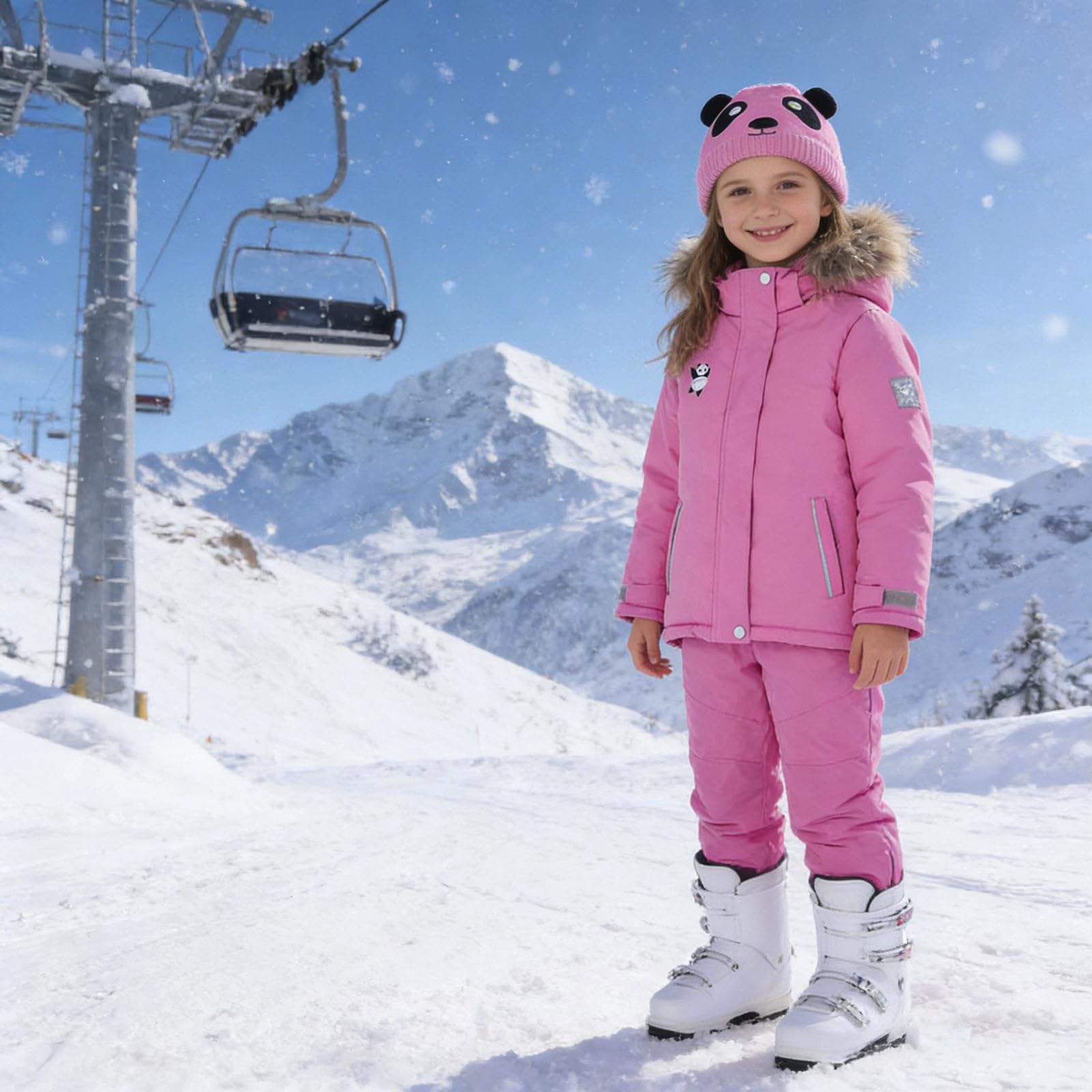 Combinaison de neige pour enfant, coupe-vent, isolée, veste de ski d'hiver, pantalon, tenue pour garçons et filles, activités de plein air par temps froid