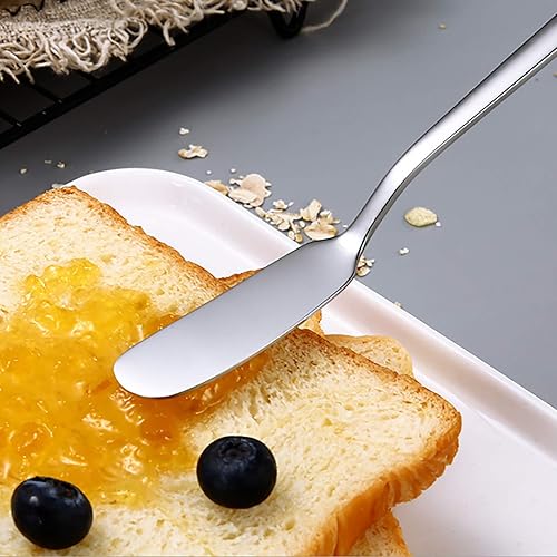 Miniatura 4 de VANRA Juego de cuchillos esparcidores de queso, 4 piezas, cuchillo de mantequilla de acero inoxidable, sándwich, condimento, mermelada, pan, crema,