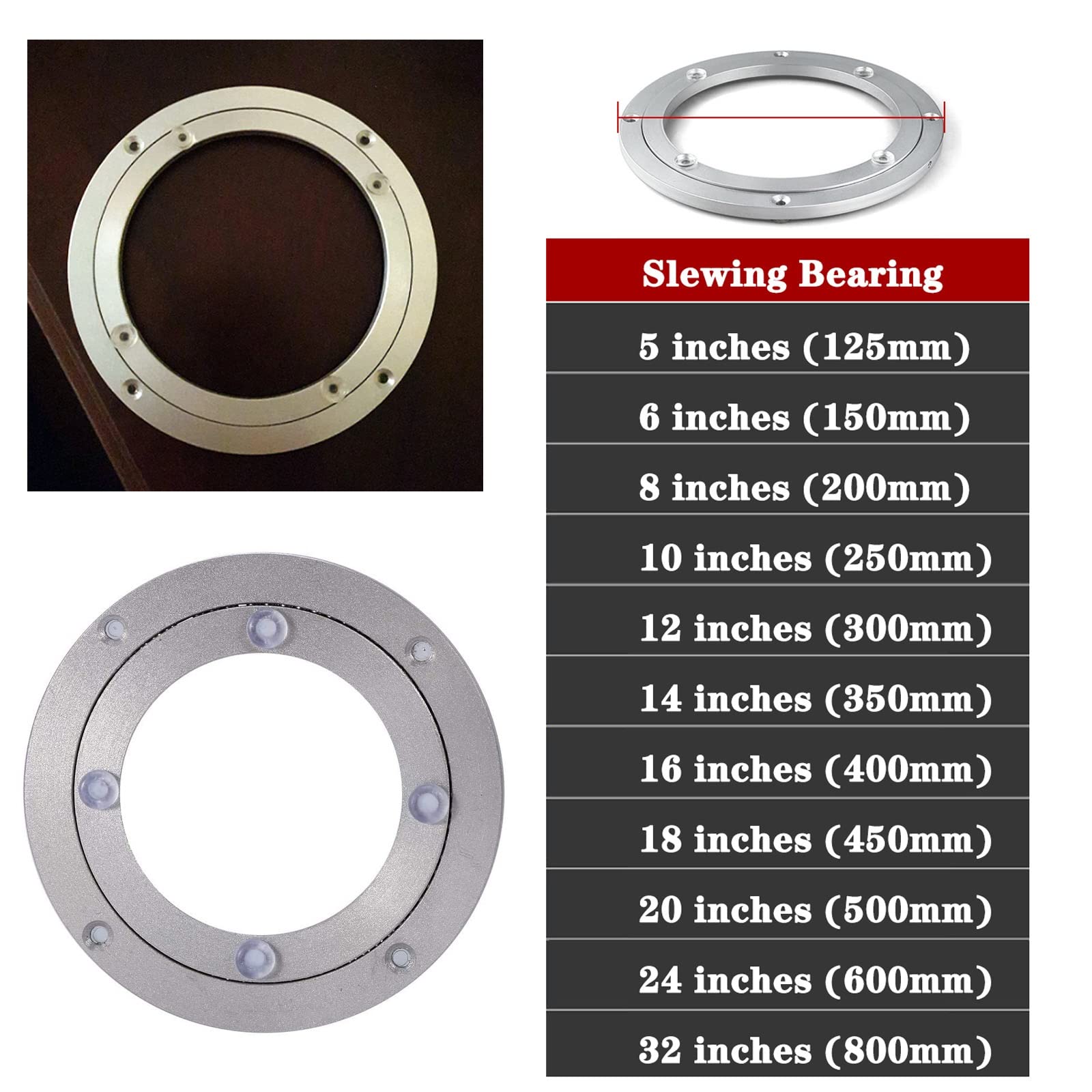 Aluminiumlegering Draaitafel Lager, Heavy Duty Swivel Draaitafel Lazy Susan Roterend Lager Draaitafel Ronde Eettafel Gladde Draaiplaat Hardware F