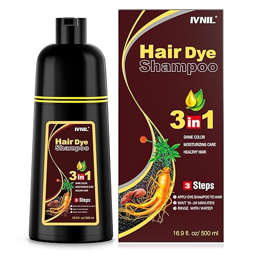 Ivnil Dark Brown Hair Dye Shampoo 3 in 1 for