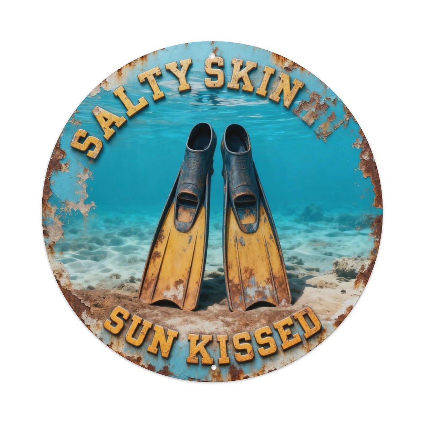 Salty Skin Sun Kissed Metal Tin Sign Plaque