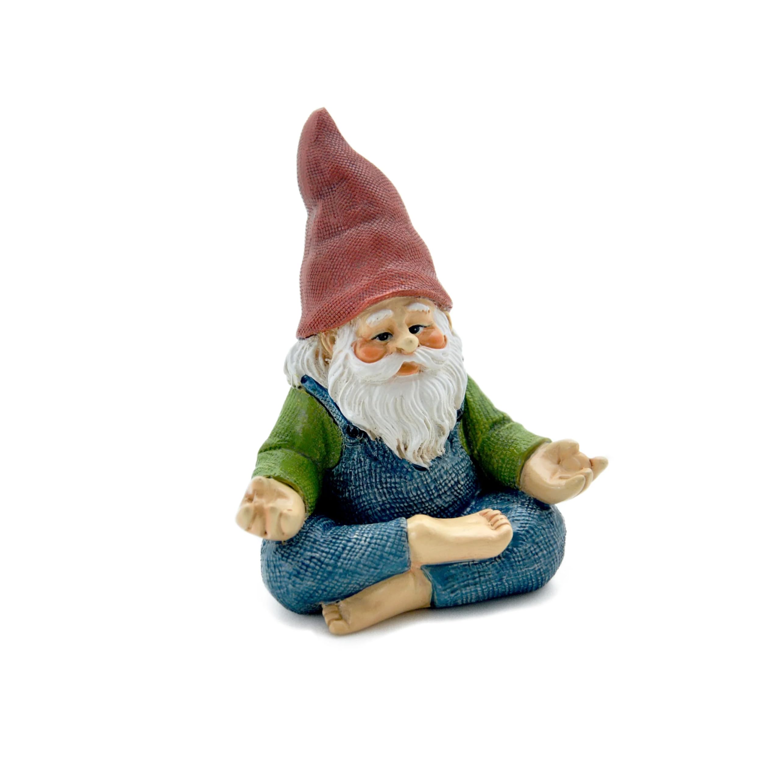 Marshall Home & Garden Meditating Yoga Gnome - Multicolor Resin Miniature Figurine for Fairy Garden