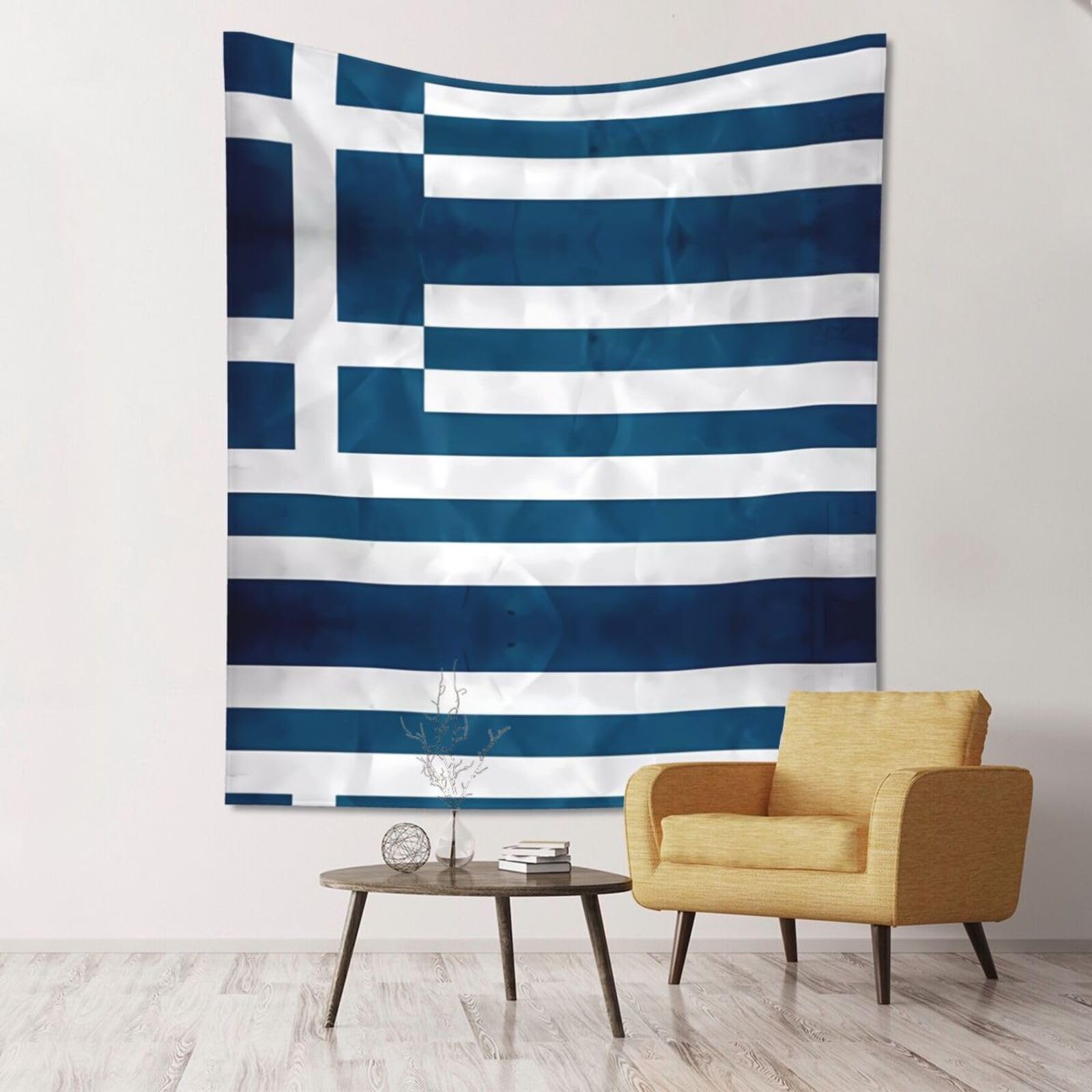 ZZYYDS Floral Wall Decor Tapestry greek flag for Living Room Dormitory Home Decor Party Background, 60x51 Inch (Vertical)