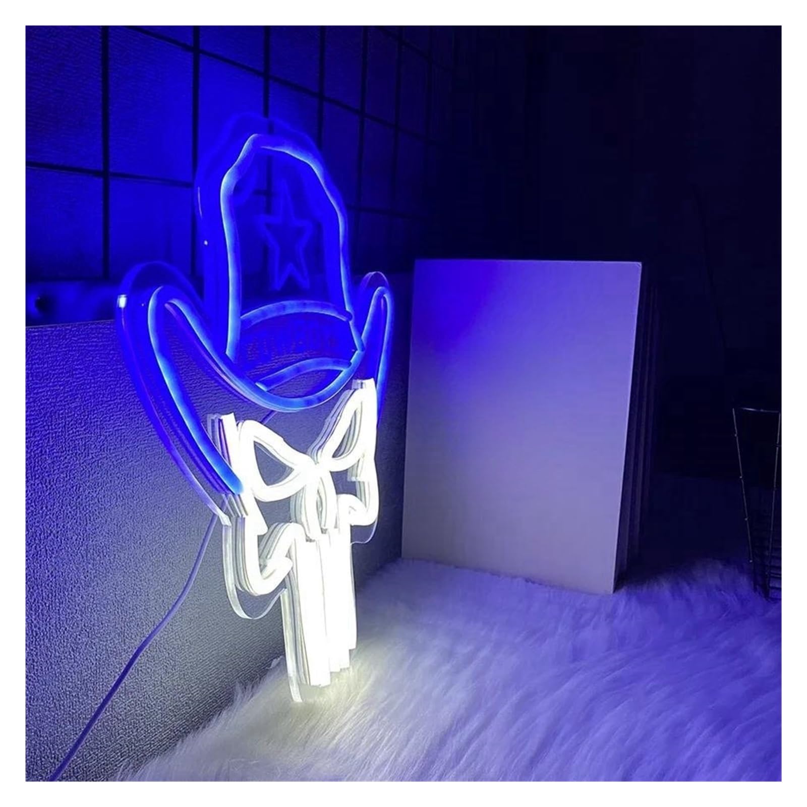 Luz de Diseño de Digital Cowboy Letrero De Neón Cráneo Luz Alimentado Por USB Para Esqueleto Habitación Para Adolescentes Fiesta Hip Hop Dormitorio Arte De La Pared 31.5cm×34.25cm