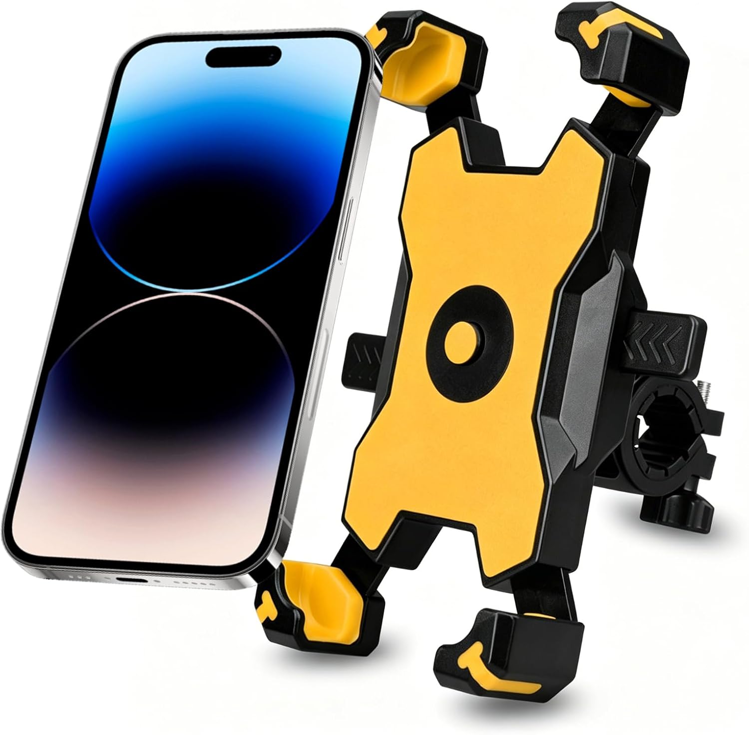 Motorcycle Phone Holder, Bicycle Phone Holder, 360° Rotatable Motorcycle Phone Holder, Universal Mobile Phone Holder for Smartphones 3.5-6.8 Inches