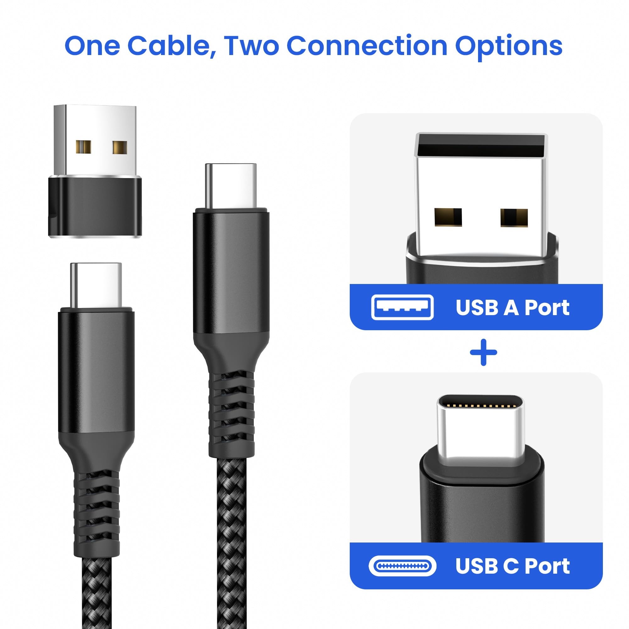 Elebase Cavo USB Tipo C a C 100W 1M con Adattatore USB,Cable Filo Caricatore Ricarica Rapida PD Angolo Retto per MacBook,iPad Pro Air 4 5 Mini 6,iPhone 17 16 15,Samsung Galaxy Z Flip Fold 7,A56 S25