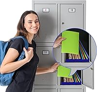 Vista 5 de Alfombra escolar de chenilla, 100% microfibra, con parte trasera antideslizante para decoración de casillero (azul, 10 x 10 pulgadas)