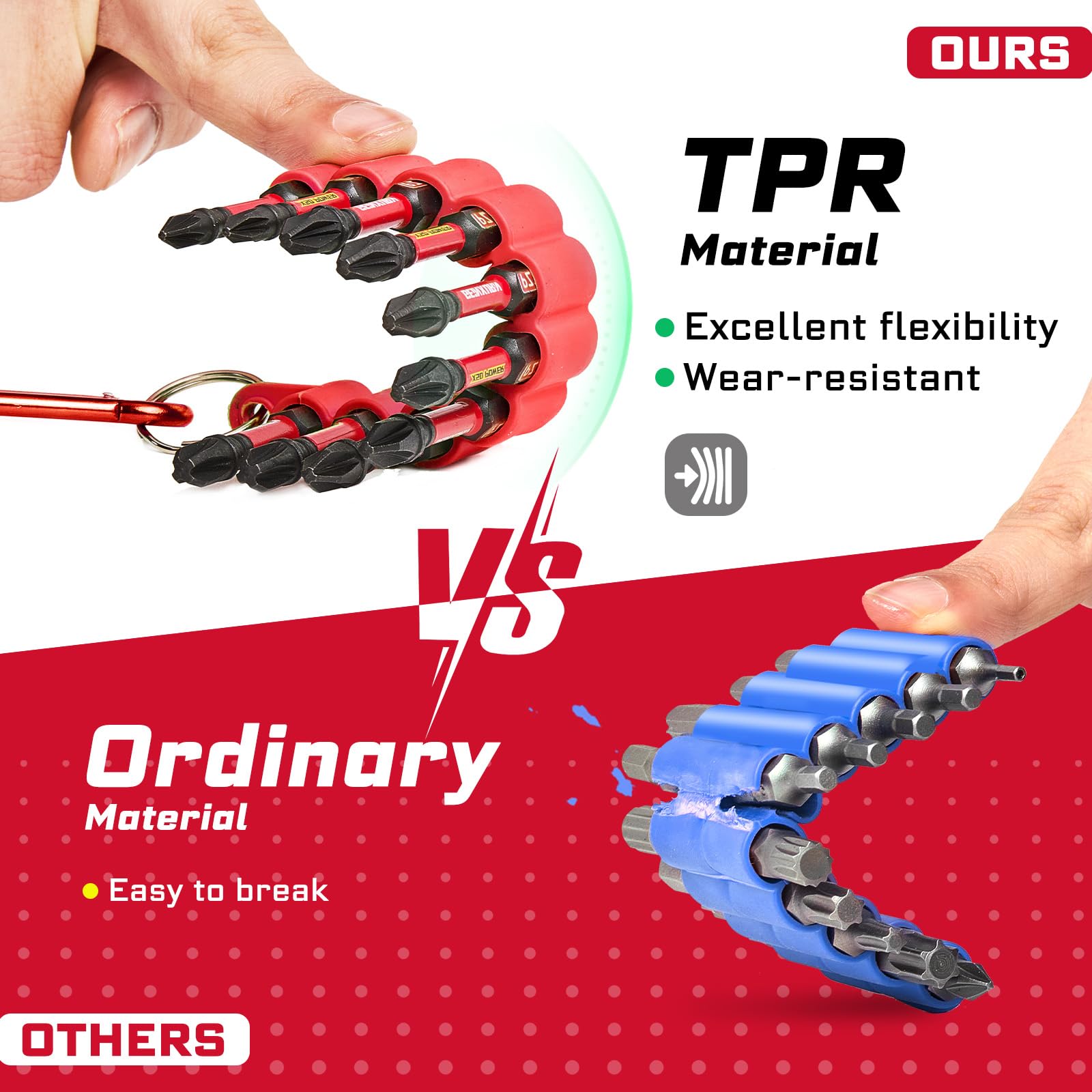 Geinxurn Juego de 50 puntas de destornillador de impacto, puntas magnéticas de acero S2 de 2 pulgadas, PH/SQ/Torx/Hex/PZ con tiras suaves para colgar