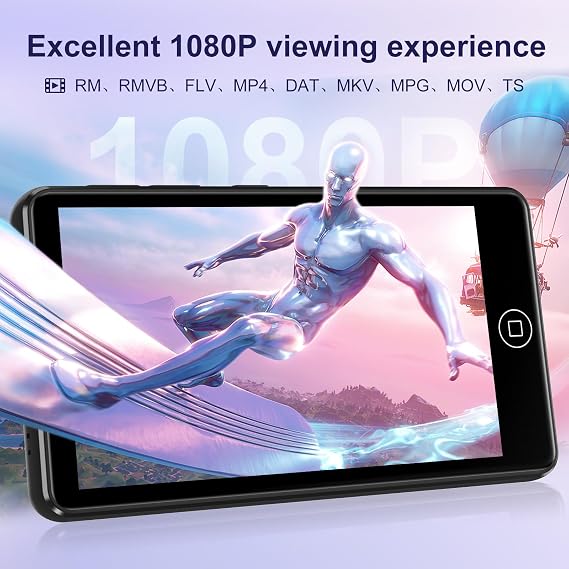 80GB MP3 Player with Bluetooth and WiFi,MP3 & MP4 Players with 4.02-inch Touchscree and Speaker,Spotify Music Players with Pandora,Audible,Amazon Music,Spotify,Play Store,up to 512GB