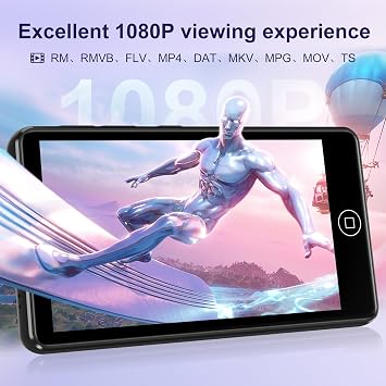 80GB MP3 Player with Bluetooth and WiFi,MP3 & MP4 Players with 4.02-inch Touchscree and Speaker,Spotify Music Players with Pandora,Audible,Amazon Music,Spotify,Play Store,up to 512GB
