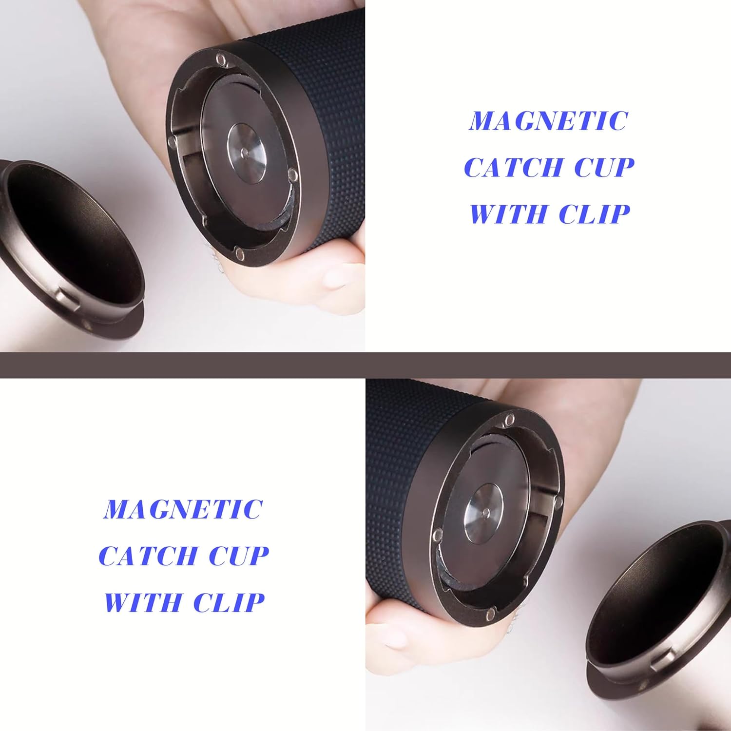 KINGrinder K7 Manual Coffee Grinder, Bent Handle, Magnetic & Clip Powder Catcher, Pro‑Level 7‑Edge Stainless Steel Conical Burr, 30–35g Capacity