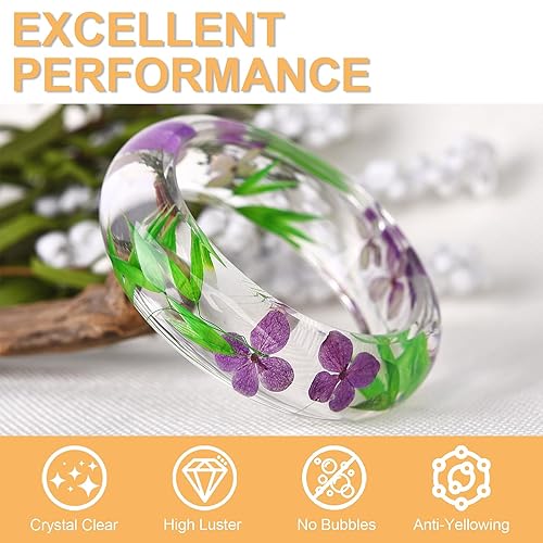 Miniatura 5 de Puduo Resina epoxi de curado rápido de 68 onzas, kit de resina epoxi de desmoldeo rápido de 1 hora, transparente, fuerte, resina artística