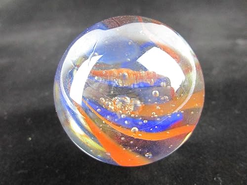 Miniatura 3 de Grande 2" (50mm) Fun Fair Toe Breaker Iridescent Clear/Red/Blue Swirl Tirador Grande Canicas de Vidrio Sólido Decoración del Hogar/Relleno de