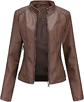 Jaqueta feminina de couro feminina jaqueta slim roupa de motociclista tamanho grande