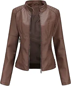 Jaqueta feminina de couro feminina jaqueta slim roupa de motociclista tamanho grande