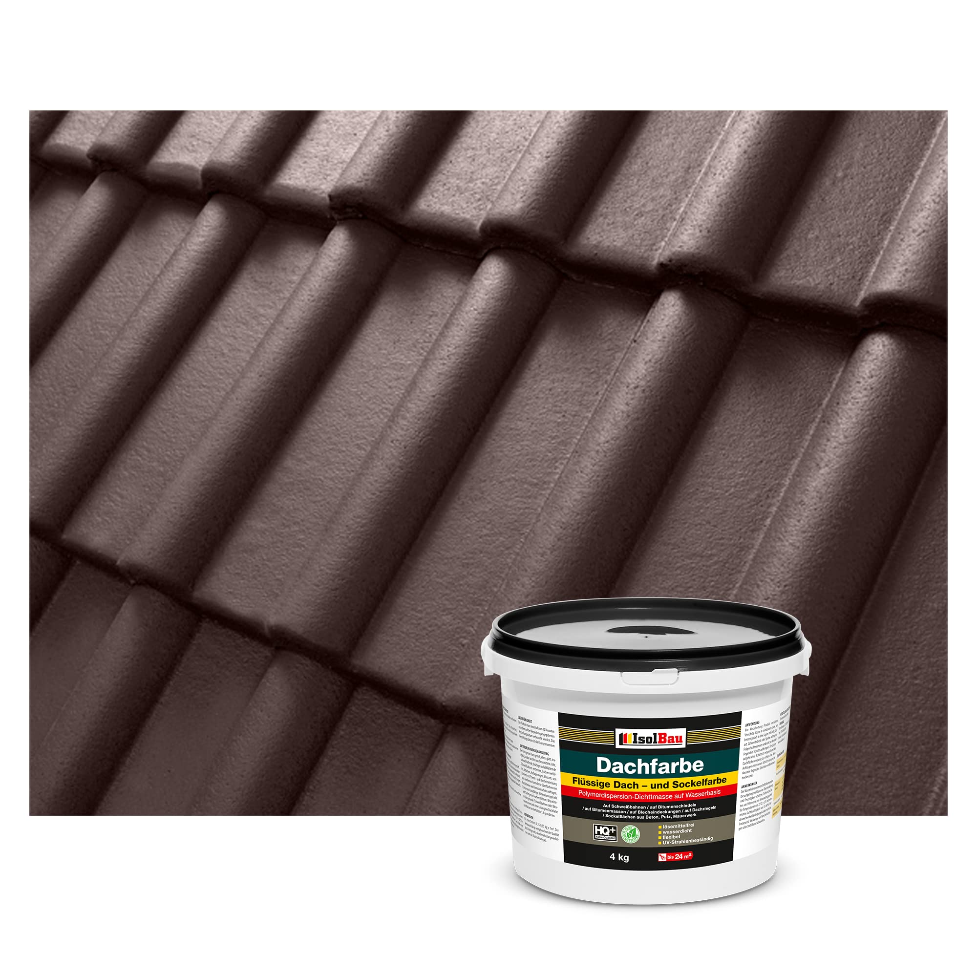 Isolbau Peinture pour toit - 4 kg - Couleur RAL - Peinture de façade Nano - Résistante aux intempéries - Sans solvants, imperméable, résistante aux UV - Marron