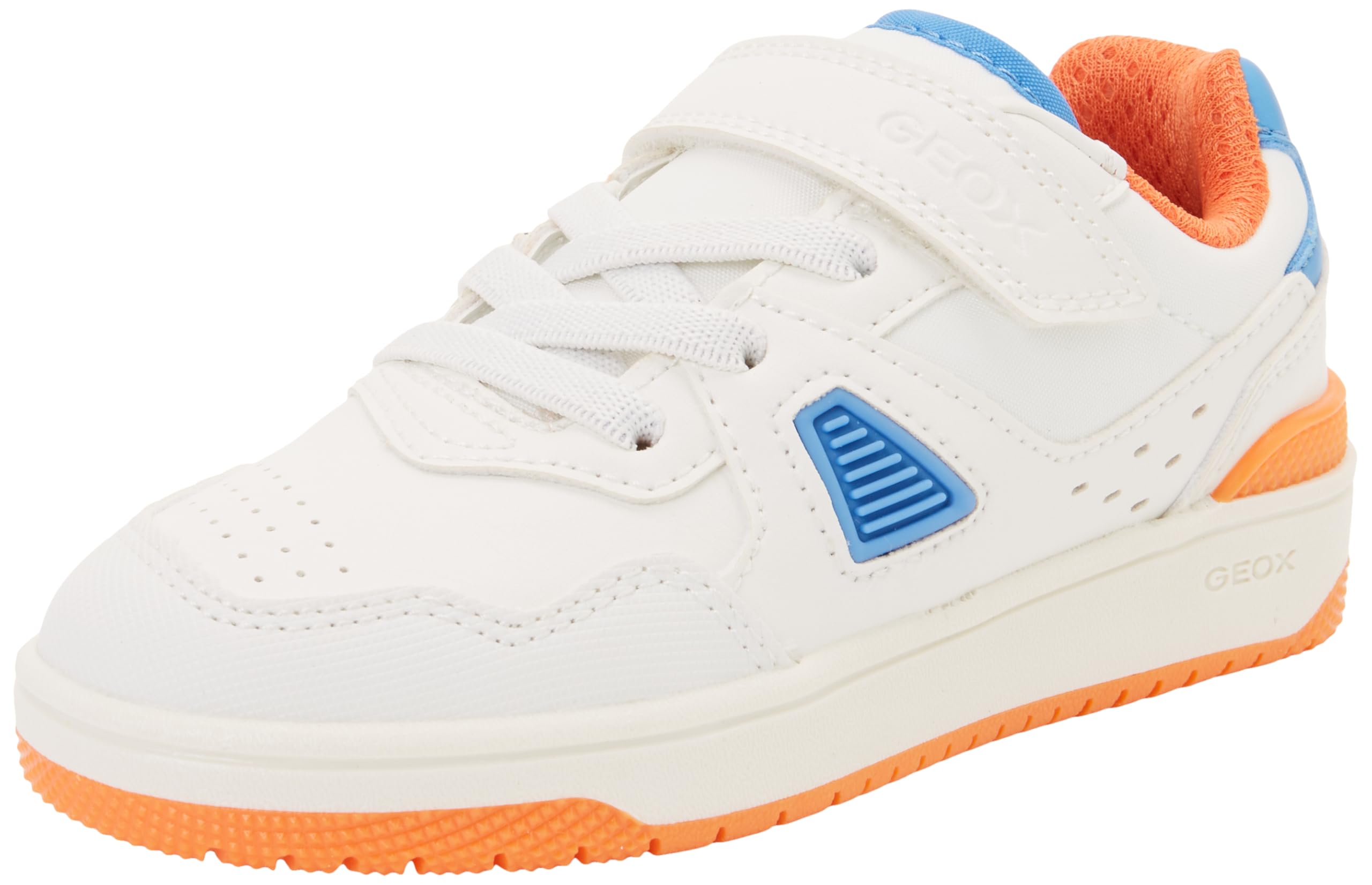 Geox J WASHIBA Boy A Trainers, White/Orange, 34 EU
