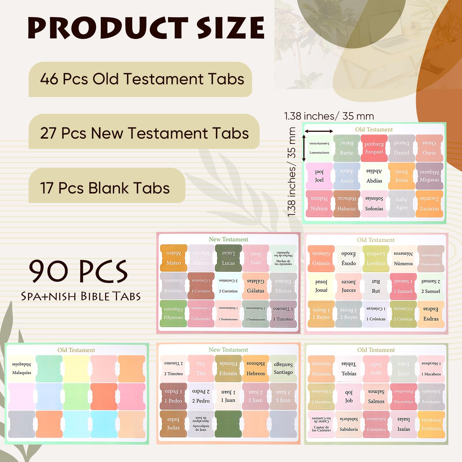 Noveread Pestanas Para Biblia En Espanol Spanish Bible Tabs Earth Tone Bible Book Tabs Catholic for Women and Men, Easy to Read, Apply - Image 2