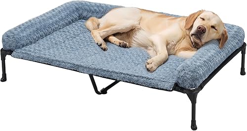 Veehoo Cama elevada refrescante para perro, tapete de cojín extraíble de felpa rosa de lujo, 47 x 29 pulgadas, cama lavable para perro, cuna elevada disponible en Yaxa Costa Rica