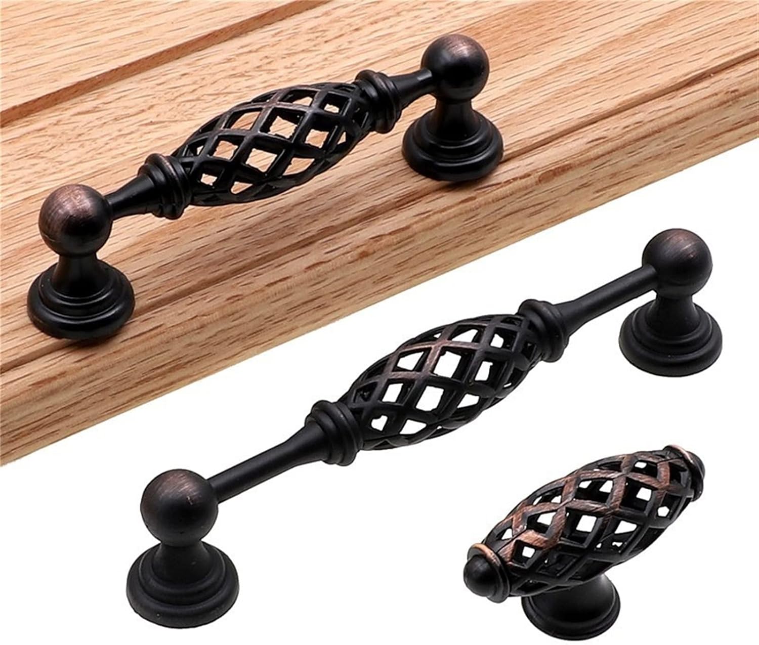 Copper zinc Alloy Cabinet Hollow Out Handles Drawer Knobs Wardrobe Door Pullers Furniture Handle 1Pcs (Color : 6161-5.8)