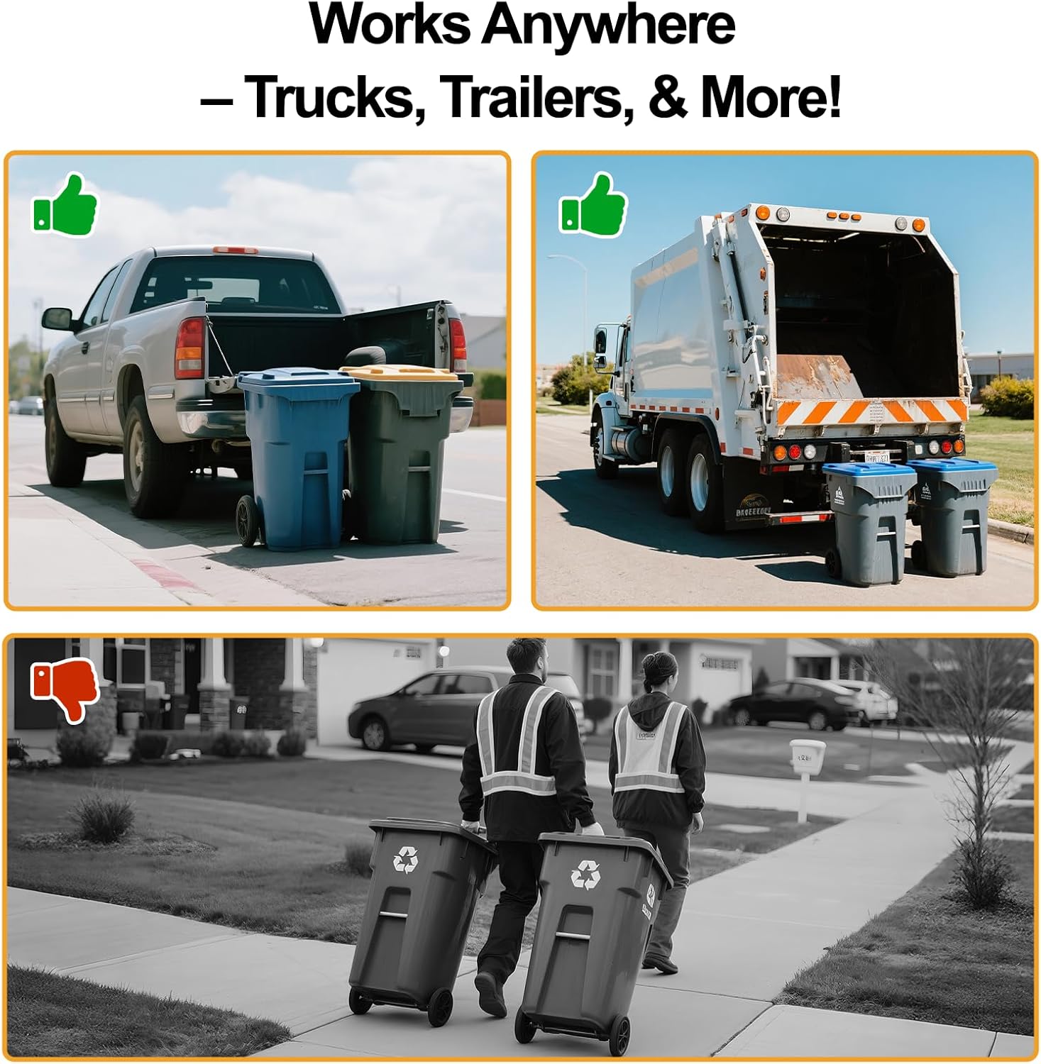 Dual Trash Can Hauler Hitch, Adjustable Trailer Hitch for Towing 2 Trash Cans, Anti-Loose Locking Fits ATVs, UTVs, Trucks, Trailers, with 2 Inch Hitch Receiver