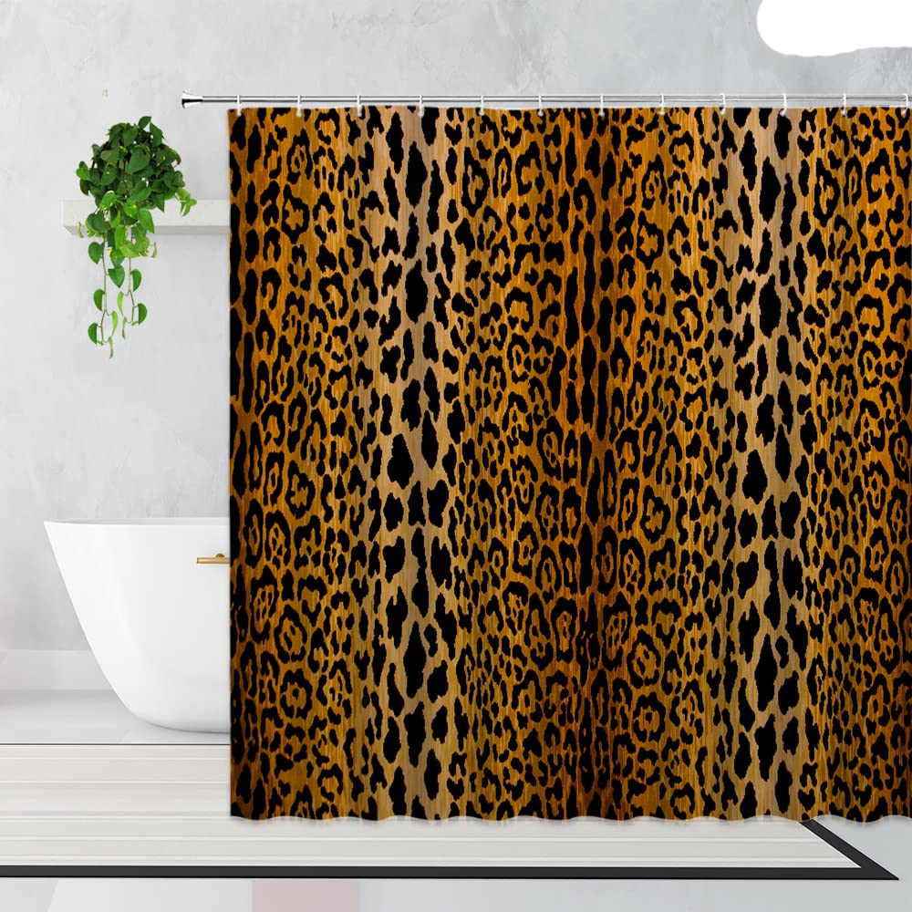 Tenda da doccia con stampa leopardata rosa, tende da bagno