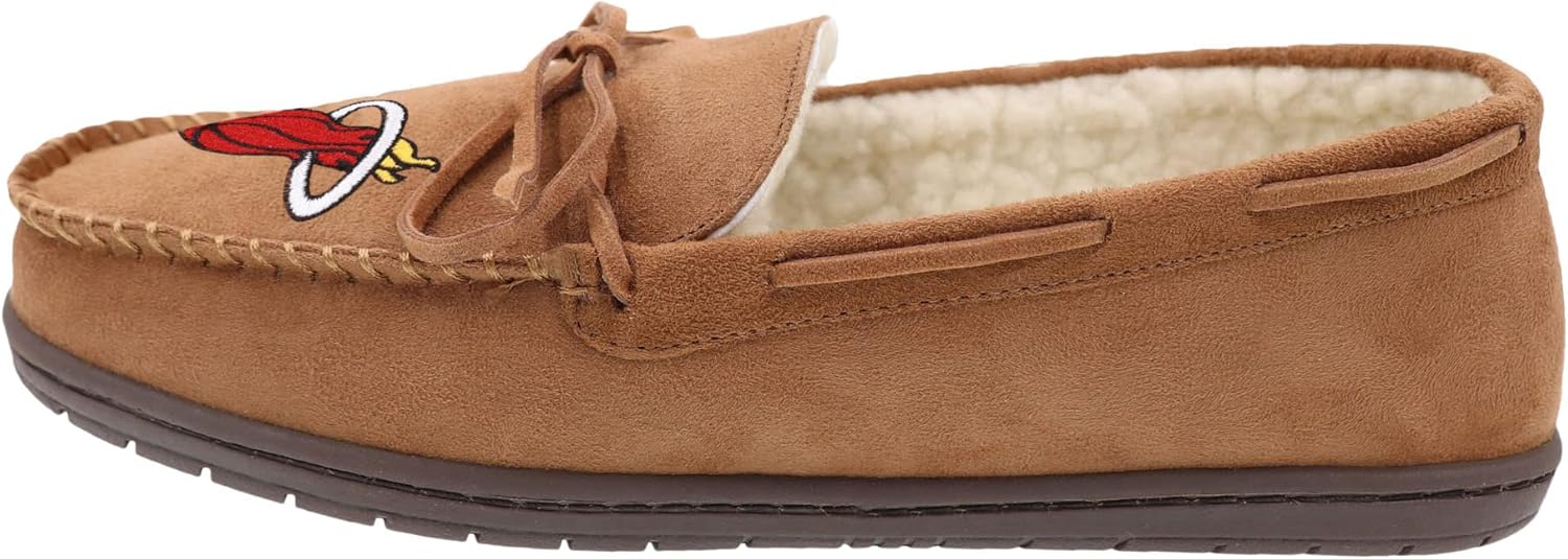FOCO Mens NBA Team Logo Moccasin Slippers
