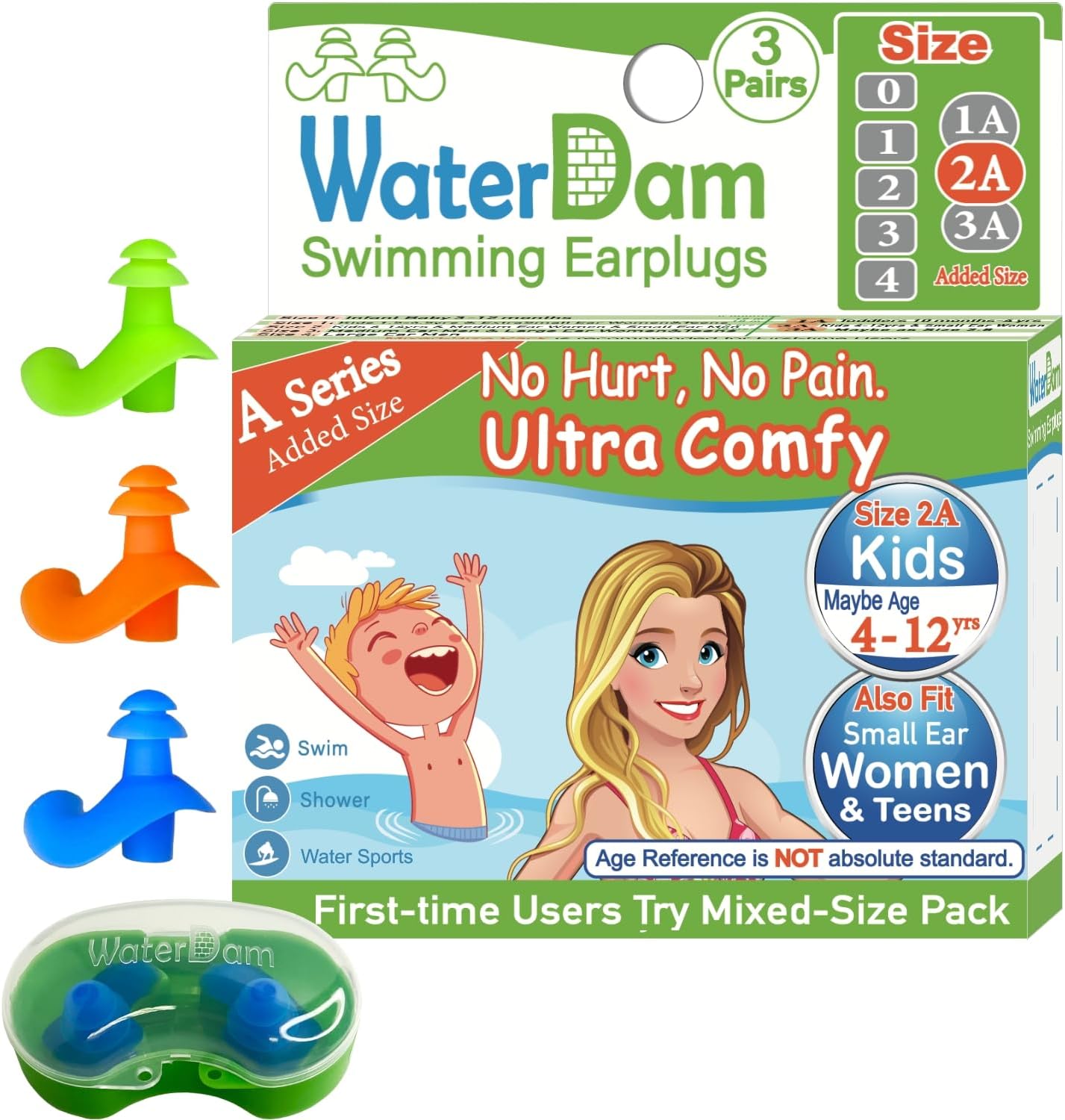 WaterDam ASeries Swimming Ear Plugs Ultra Comfy Great