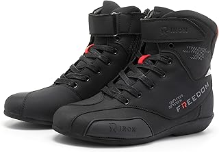 Motorcycle Shoes Men CE Certified Protective Riding Boots with Anti-Slip Sole Side Zipper Road