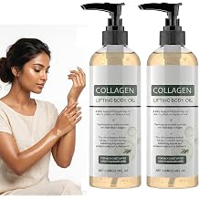 Collagen Lifting Body Oil Pack of 2 - Advanced Skin Tightening & Firming Formula - Anti-Aging Face & Body Oil for Wrinkles - 2 x 100ML