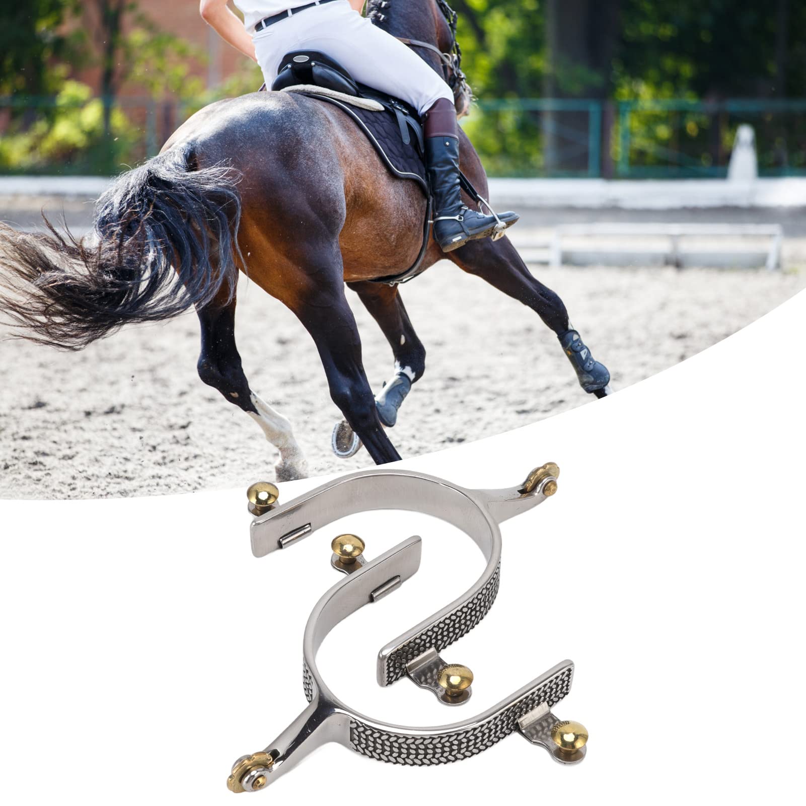 Buachois 1 Paire D'éperons de Cheval 8,1 cm de Diamètre Intérieur en Acier Inoxydable Rétro Western Cowboy éperon Lisse Rouleau éperons de Botte équestre pour L'entraînement du Cheval