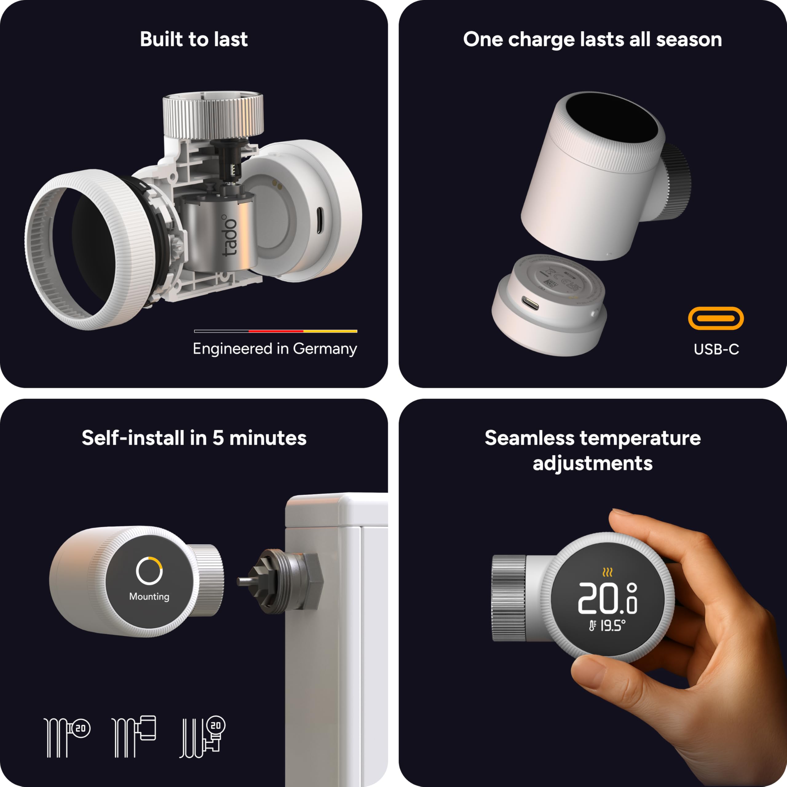 tado° Termostat grzejnikowy Smart Radiator Thermostat X – zestaw startowy z Bridge