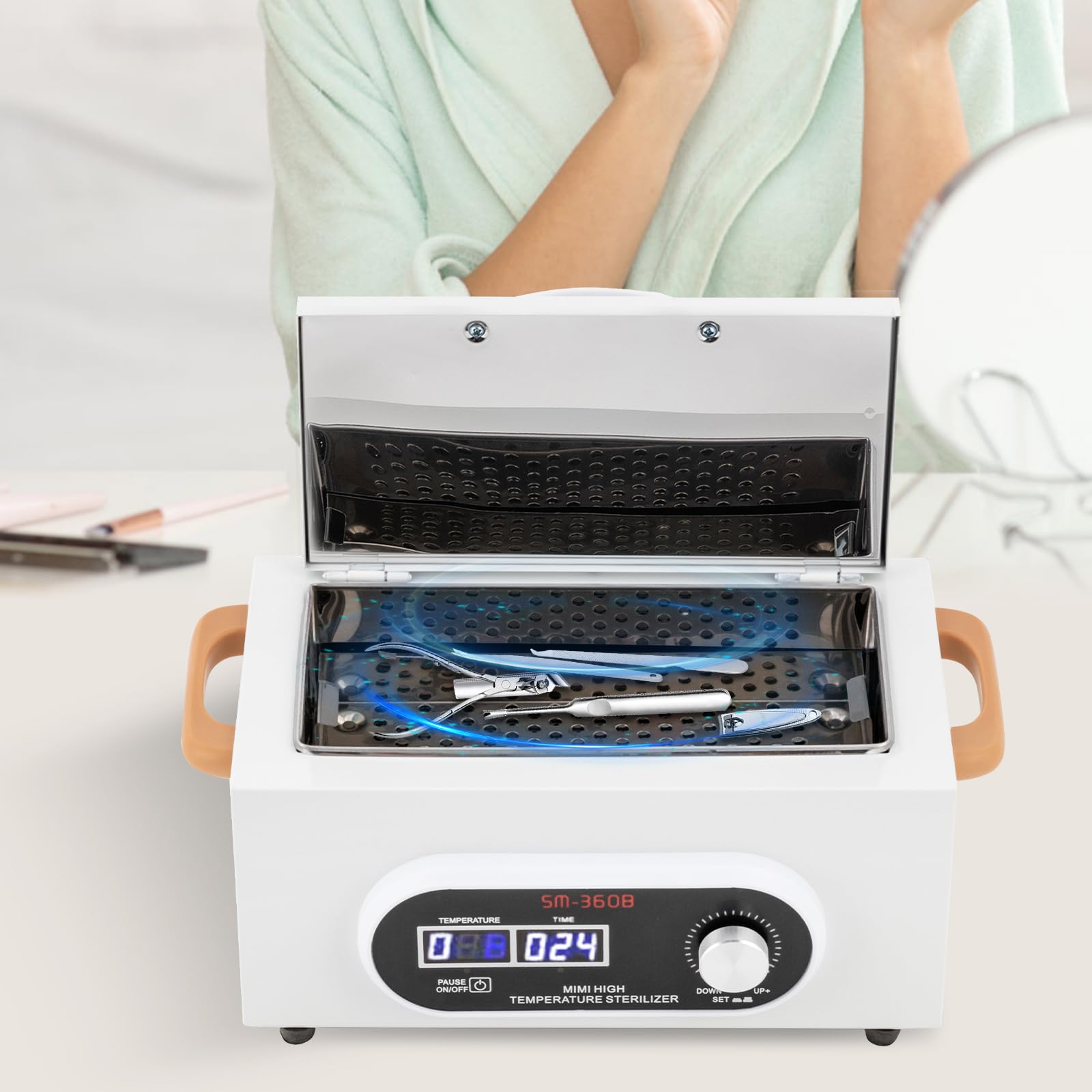 Inteligentny wyświetlacz cyfrowy 300 W, szafka w autoklawie 2,2 l, sterylizator gorącego powietrza, szafka do dezynfekcji 50-200°C, sterylizator w wysokiej temperaturze, z timerem, do instrumentów,