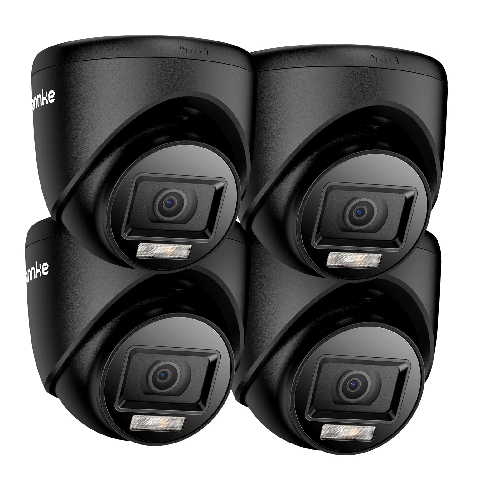 ANNKE Paquete de 4 cámaras de vigilancia de seguridad para el hogar HD-TVI 1080P, visión nocturna de 2 MP, visión nocturna inteligente a color, carcasa impermeable IP67