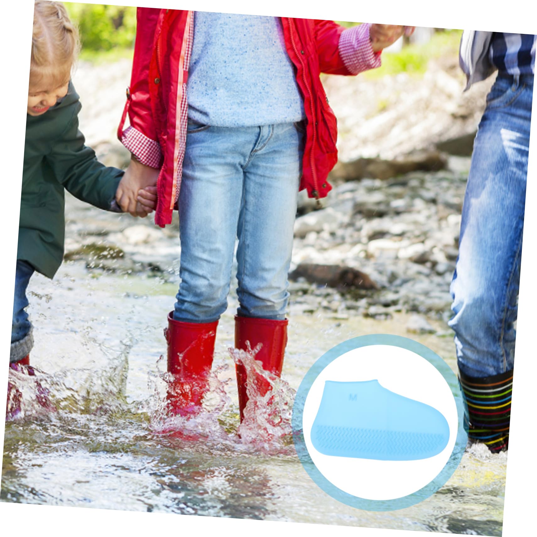 MUSISALY 1pair Rainproof Silicone Shoe - Protector for Outdoor Activities and Wear-resistant for Travel Camping and Beach Use