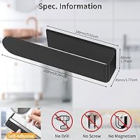 Vista 7 de Hand Towel Holder, Self Adhesive Towel Racks for Bathroom Wall Mounted, 8 Inch Square Hand Towel Bar Stick on Wall for Kitchen Cabinet RV, Black